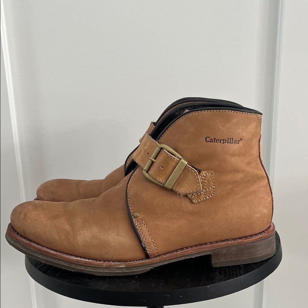 Men’s CATERPILLAR Haverhill Brown Boots W/Buckle  Size 10